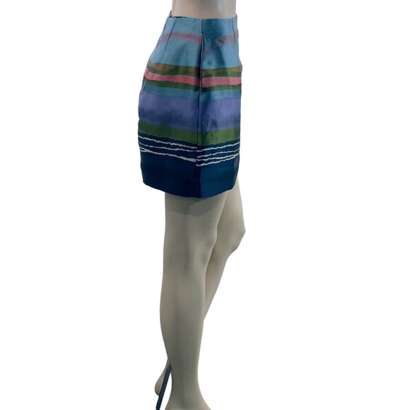 TED BAKER Womens Laken Striped Jacquard Mini Skirt Ted Size 1 US Size 4 - Picture 6 of 16
